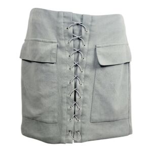 Akira Suede Lace Up  Mini Skirt pockets Medium